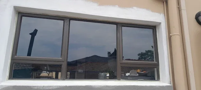 Custom aluminium window frames, fitted on site